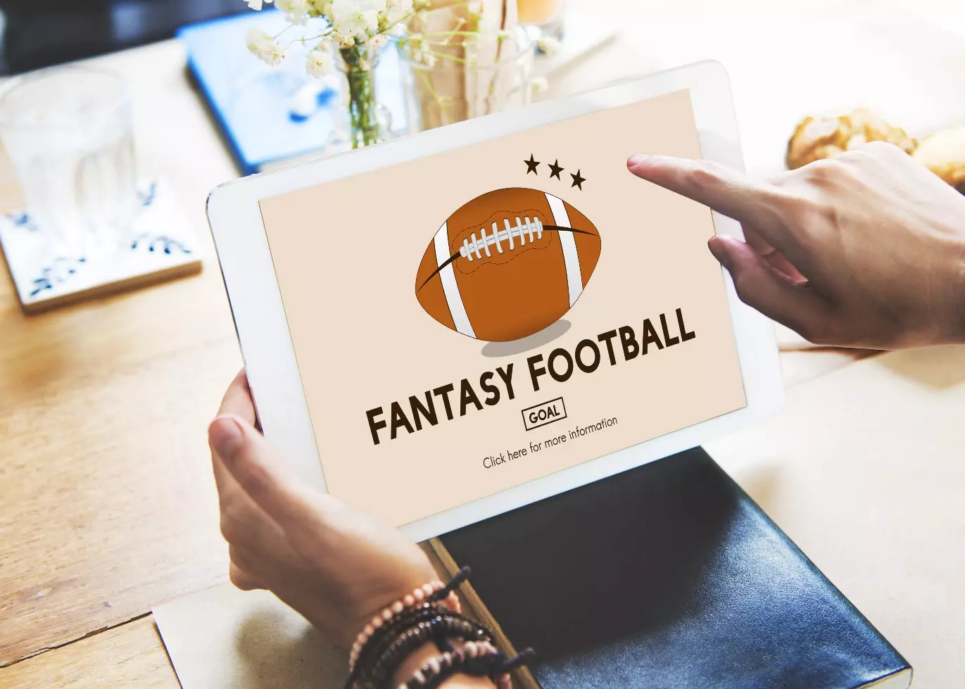 Individual entering a fantasy football giveaway online 